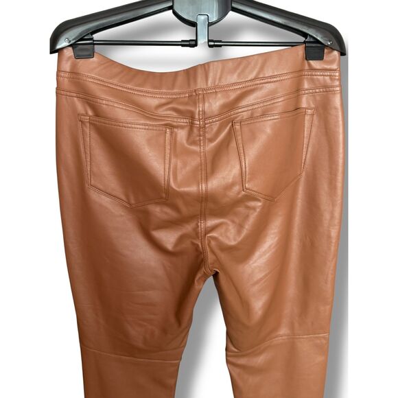 J.Jill Faux Leather Pull-On Pants Hickory Brown Size Large NWT - Picture 7 of 8